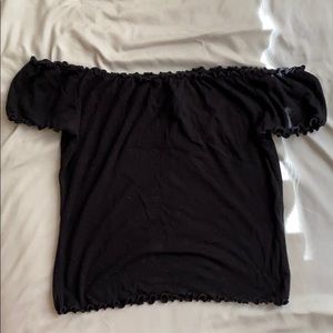 Black Open Shoulder Top